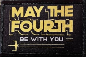 May The Fourth Be With You Morale Patch Army Military Tactical Funny - Picture 1 of 11