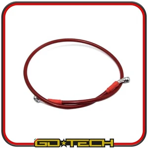 TUBO FRENO IN TRECCIA AERONAUTICO MOTO SCOOTER RACING UNIVERSALE 70 cm ROSSO - Foto 1 di 2