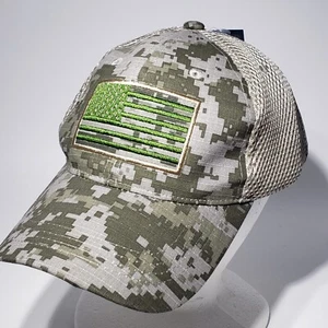 RR Headwear Camouflage Camo Green Cotton USA Flag Adjustable Strapback - Picture 1 of 13