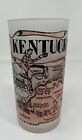 Verre à boire souvenir vintage de l'État du Kentucky verre dépoli avec rose et noir