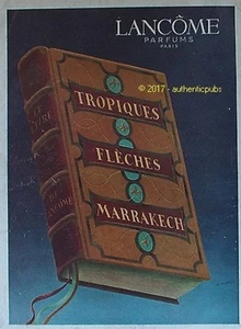 PUBLICITE LANCOME LE LIVRE TROPIQUES FLECHES MARRAKECH SIGNE PEROT DE 1949 AD - Picture 1 of 1