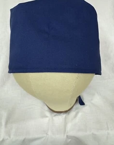 Men/Women Surgical Scrub Cap Lined Reversible Navy Blue 100% Cotton - Picture 1 of 3
