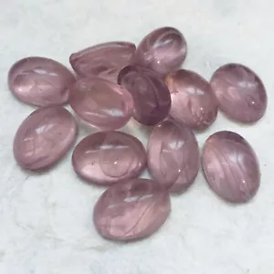 AL977 Vintage glass cabochons 18x13mm oval light amethyst "flawed" unfoiled (12) - Picture 1 of 1