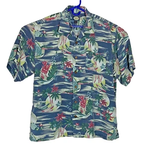 TOMMY BAHAMA Men Hawaiian Button Up Shirt Size XL Blue Rayon Vacation Travel - Picture 1 of 6