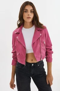 Chaqueta de Motociclista LA MARCA Janika Cuero Recortado Super Rosa XL - Imagen 1 de 15
