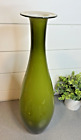 LSA International 19.5inch Mouthblown in Poland GREEN & WHITE Cased Glass Vase