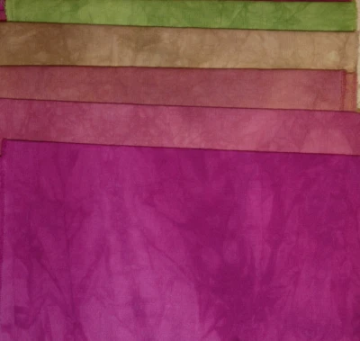 Stoffpäckchen Patchworkstoff Handgefärbt Farbverlauf 80 cm = 5 St á  16 x 115 cm - Bild 1 von 3