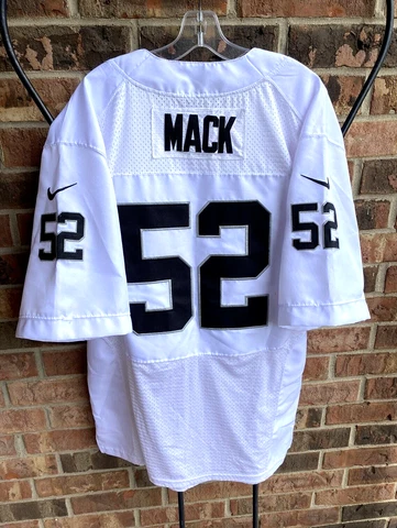 NFL Oakland Raiders Khalil Delshon Mack 52 Nike White Sewn Jersey Men 52 Cover