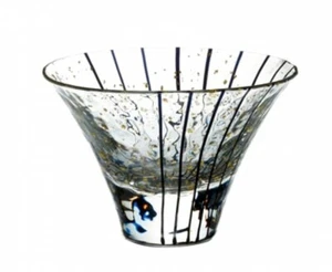 Edo Glass Guinomi Japanese Traditional Craft Sake Cup Black set of 2 Japan Tokyo - Picture 1 of 5