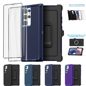 For Samsung Galaxy S23 Ultra/S21/S23+ Shockproof Case +Belt Clip +Screen Protect - Picture 1 of 21