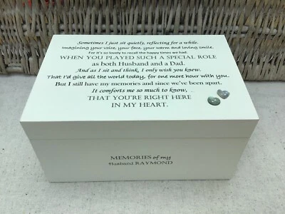 Personalised LARGE Memory Box In Memory Of HUSBAND / Loved One Any Name Memorial - Image 1 of 3