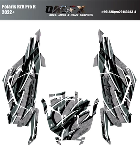 2022-2024 Polaris RZR Pro R OAGFX Grafik Kit D43-4 grau - Bild 1 von 1