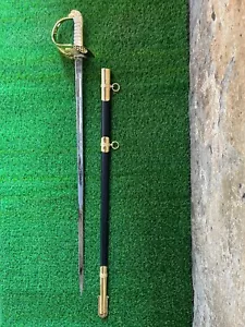 British Royal Airforce Officer Sword With Leather Scabbard - Picture 1 of 3