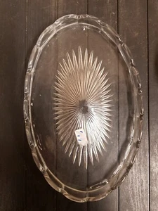 Vintage Glass Clear Oval Tray Platter - Picture 1 of 2