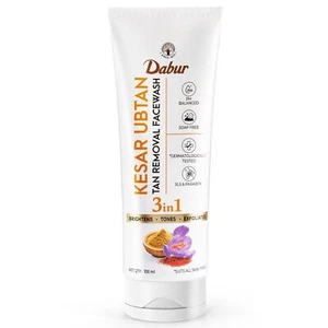 DABUR Kesar Ubtan Face Wash 100 ml For Removing Tan Dark Spots Dirt & Impurities - Picture 1 of 4