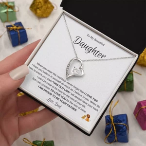 Daughter Necklace, Gift for Daughter from Dad, Daughter Father Necklace - Picture 1 of 4