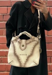Coccinelle strong full grain leather 2 Tone Crossbody Bag - Picture 1 of 17