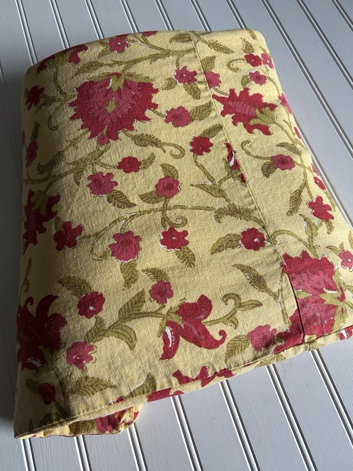 Funda nórdica Pottery Barn Vanessa Palampore 'Colette' de lino amarilla floral FQ Foto 1 de 4