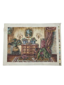 Mesh Hand-Painted Needlepoint Canvas Royal Bedroom Suite Craft Pattern - Picture 1 of 5