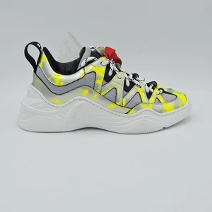Zapatos Mujer Stokton 36 Zapatillas Gris Amarillo Cuero Tela 279DA - Imagen 1 de 6