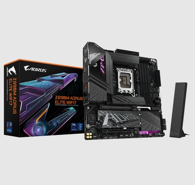 Gigabyte Z890M AORUS ELITE WIFI7 LGA1851 DDR5 Micro ATX Gaming Motherboard - Image 1 of 3