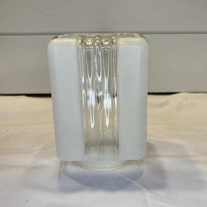 Vintage Art Deco Skyscraper Lamp Shade Frosted Clear Glass 3” Fitter 6” Tall - Picture 1 of 8