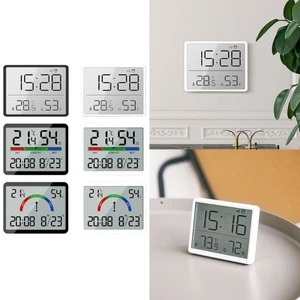 Contemporary Digital Wall Clock Date Temperature Stylish and Functional - Picture 1 of 14