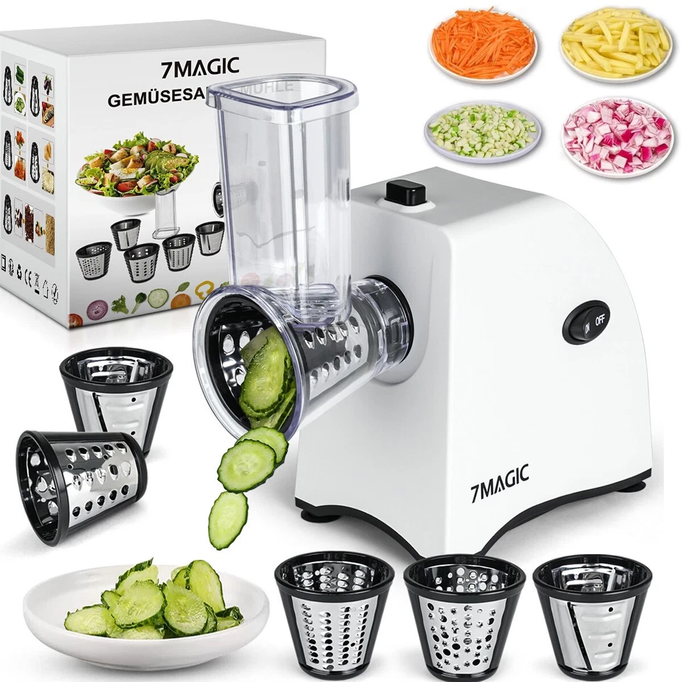 Gemüseschneider Gemüsehobel Elektrischer Zerkleinerer Reibe Küchenreibe DHL - Bild 1 von 4