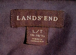 Lands' End Men's Blue Navy Short Sleeve Shirt Size L - Picture 1 of 9