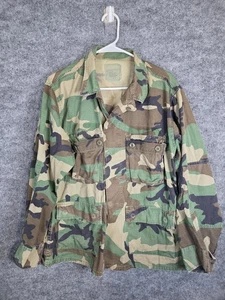Vintage US Military Jacket Mens Medium Woodland Camo Combat Utility Ripstop 90s - Picture 1 of 9
