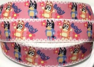 BLUEY Grosgrain Ribbon 1 inch (25mm) width, for craft, hair, cake deco etc - Picture 1 of 2