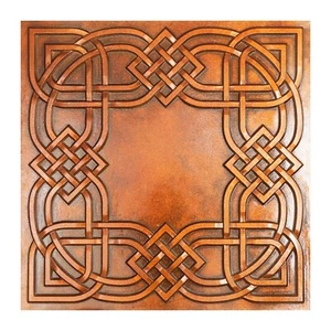 Faux Plastic Ceiling Tiles 24x24 Decor Wall Panel PL61 Archaic Copper 10pcs - Picture 1 of 19