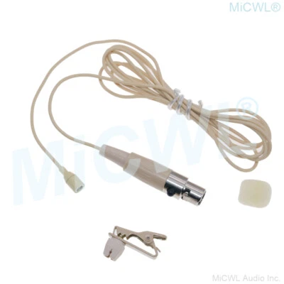 Micro Mini Lavalier/Ansteck Mikrofon für Shure Wireless TA4F 4Pin schwarz beige - Bild 1 von 4