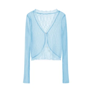 Women One Button Knit Cropped Cardigan Long Sleeve Bolero Shrug Top Thin Summer - Picture 1 of 18
