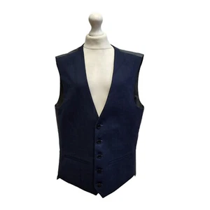 Next Tailoring Blue 2 Pocket Smart Formal Waistcoat Men's UK Size S 36'' - Picture 1 of 4
