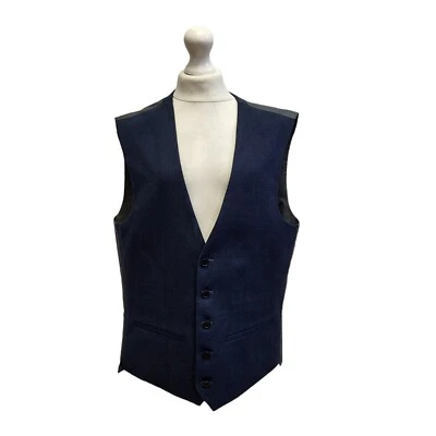 Next Tailoring Blue 2 Pocket Smart Formal Waistcoat Men's UK Size S 36'' - Image 1 of 4