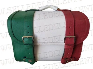 Bauletto borsa Vespa Lambretta borsone portapacchi vera pelle bandiera italia - Foto 1 di 5