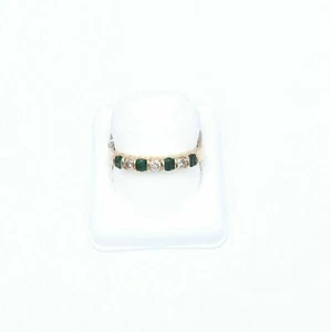 1/2 cwt Smaragde Diamanten 14K Gelbgold Damen Band Neu mit Etikett # 127 - Bild 1 von 4