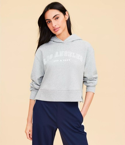 VETEMENTS Felpa con cappuccio pullover in pile LOU & GREY grigio Los Angeles Varsity taglia XS