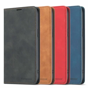 For iPhone 16E 15 Plus 14 Pro 13 12 11 Folding Leather Card Pocket Case Cover - Picture 1 of 44