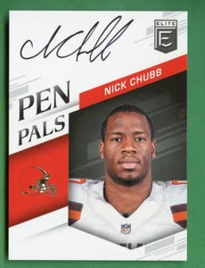 Nick Chubb 2017 Elite Football ROOKIE BRIEFFREUNDE AUF KARTE AUTO CLEVELAND BROWNS - Bild 1 von 2