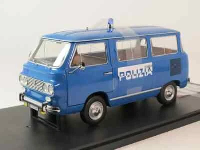 MITICA MODELS 1:18 FURGONE FIAT 850 FAMILIARE POLIZIA 1970 BLU CHIARO   201015-D - Immagine 1 di 3