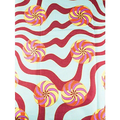 African Metallic Swirls Print Fabric 1 yard - Image 1 of 2