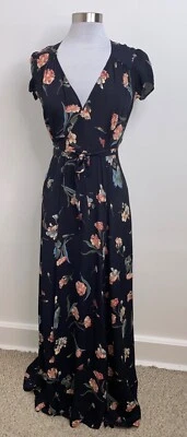 REFORMATION Floral Print Long Maxi Wrap Dress Women’s Size XS - Image 1 of 4