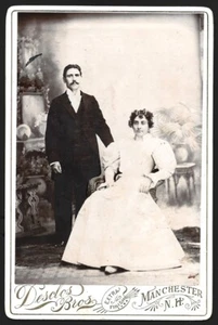 1880s Genuine Cabinet Card DESCLOS BROS. photograph Manchester, NH - Picture 1 of 2