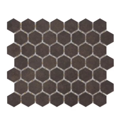 Daltile Luxecraft Obsidian Black 10in x 12in Glazed Ceramic Hexagon Mosaic Tile - Image 1 of 3