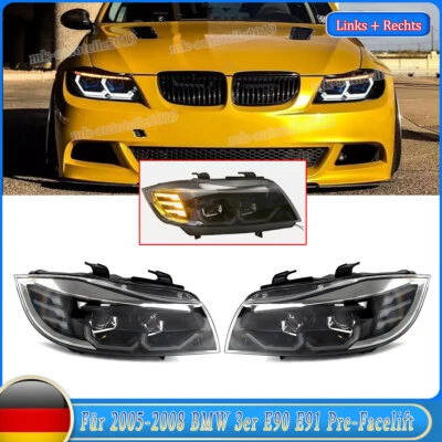Für BMW E90 E91 2005-2008 Pre-LCI LED Spot Style Hauptscheinwerfer Scheinwerfer - Bild 1 von 4