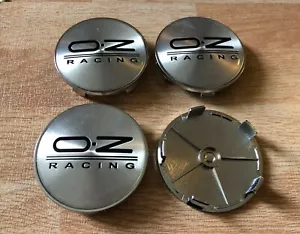 4 PCS OZ O.Z Wheel Centre Cap Alloy Hub Center Caps 68mm Silver / Black - Picture 1 of 2