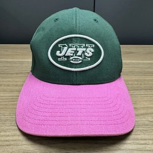 New York Jets Hat Reebok Green Pink Breast Cancer Awareness Stretch Fit Hat S/M - Picture 1 of 17