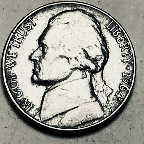 1964 D Jefferson nickel circulated folder filler FREE SHIPPING Cover